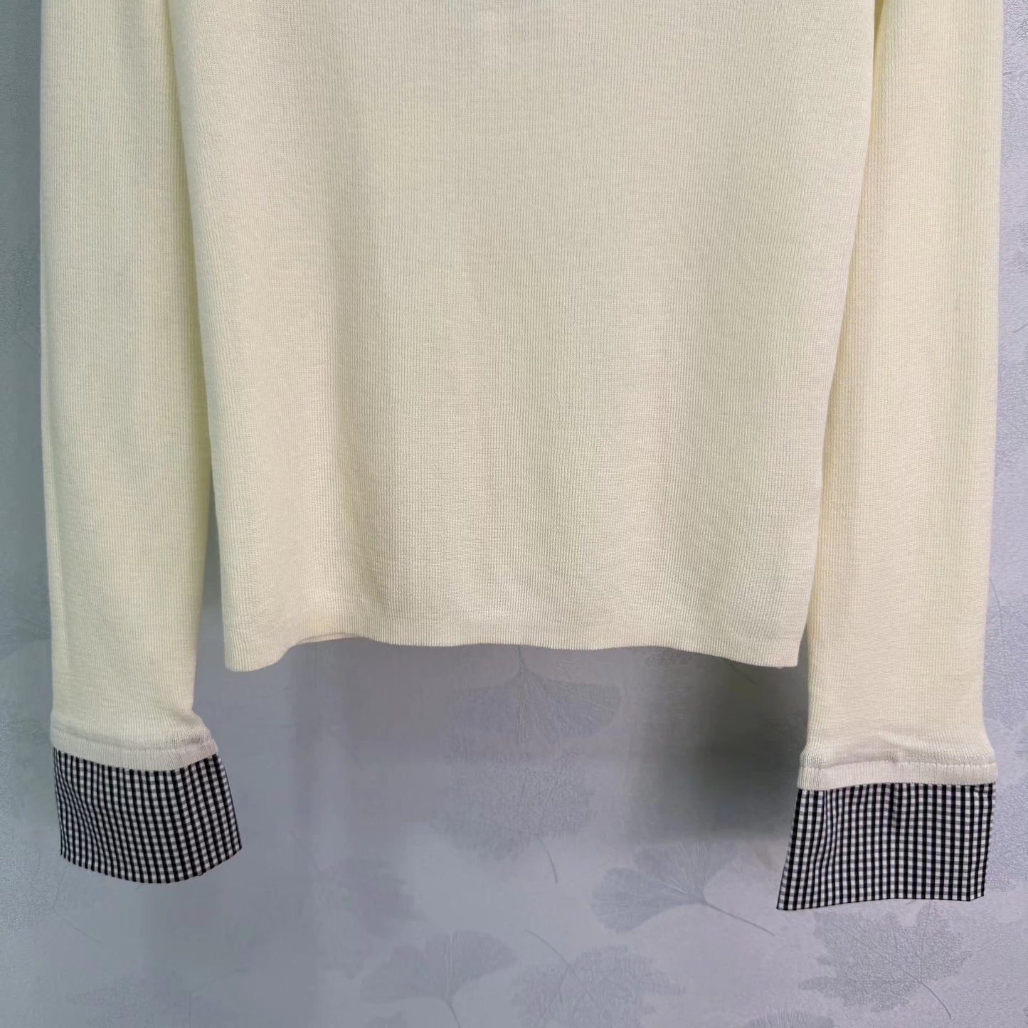 Plaid Patchwork Knit Sweater