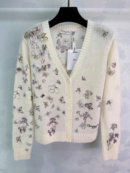 Butterfly Embroidered Knitted cardigan