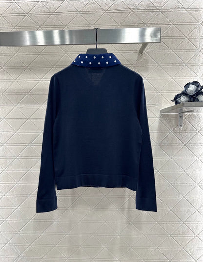 25fw Polka dot knitted cardigan