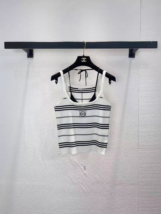 26ss Striped Ribbed Vest