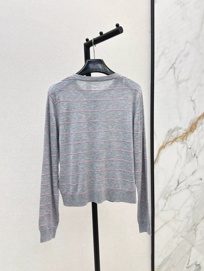 25fw Striped knitted cardigan