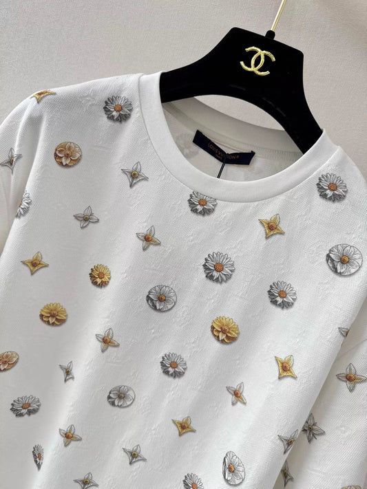 26ss Jacquard Daisy All-Over Print T-Shirt