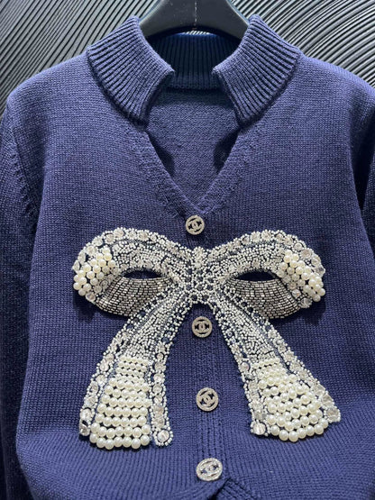 25fw Bow tie stand up collar sweater（Medieval Series）