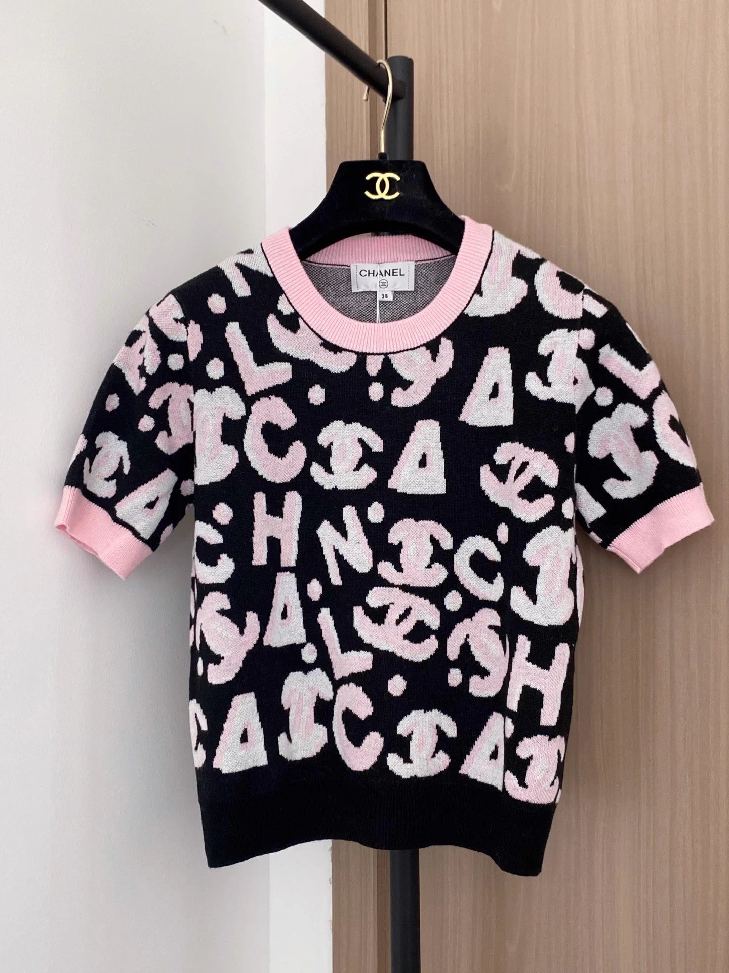 Jacquard Letter Short-Sleeve T-Shirt