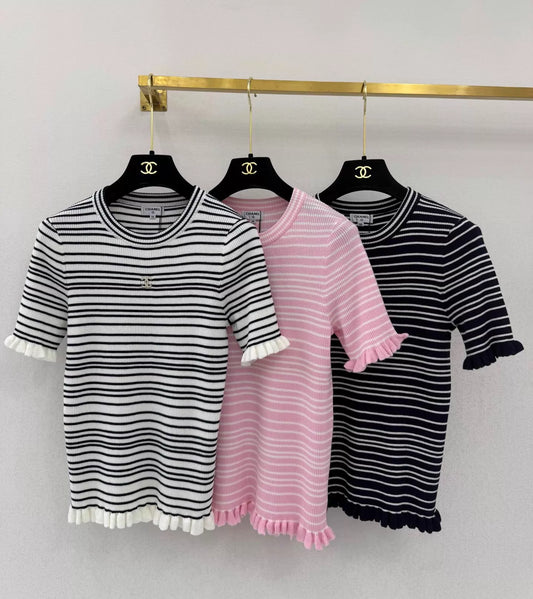 26ss Striped Knit T-Shirt