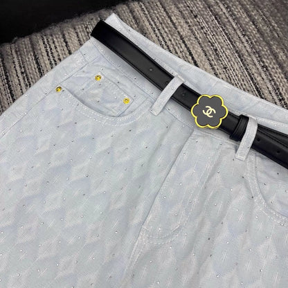 26ss Rhinestone-studded wide-leg jeans
