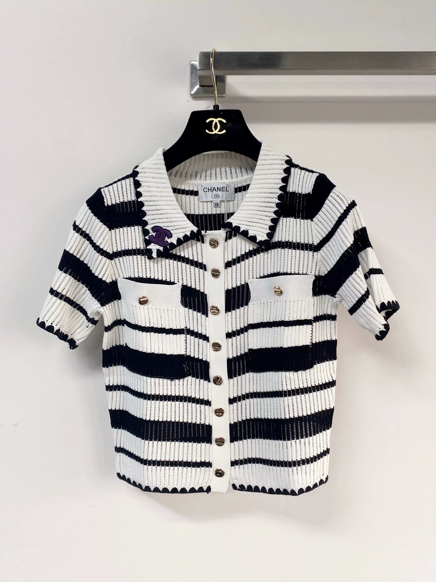 26ss Striped short-sleeved shirt