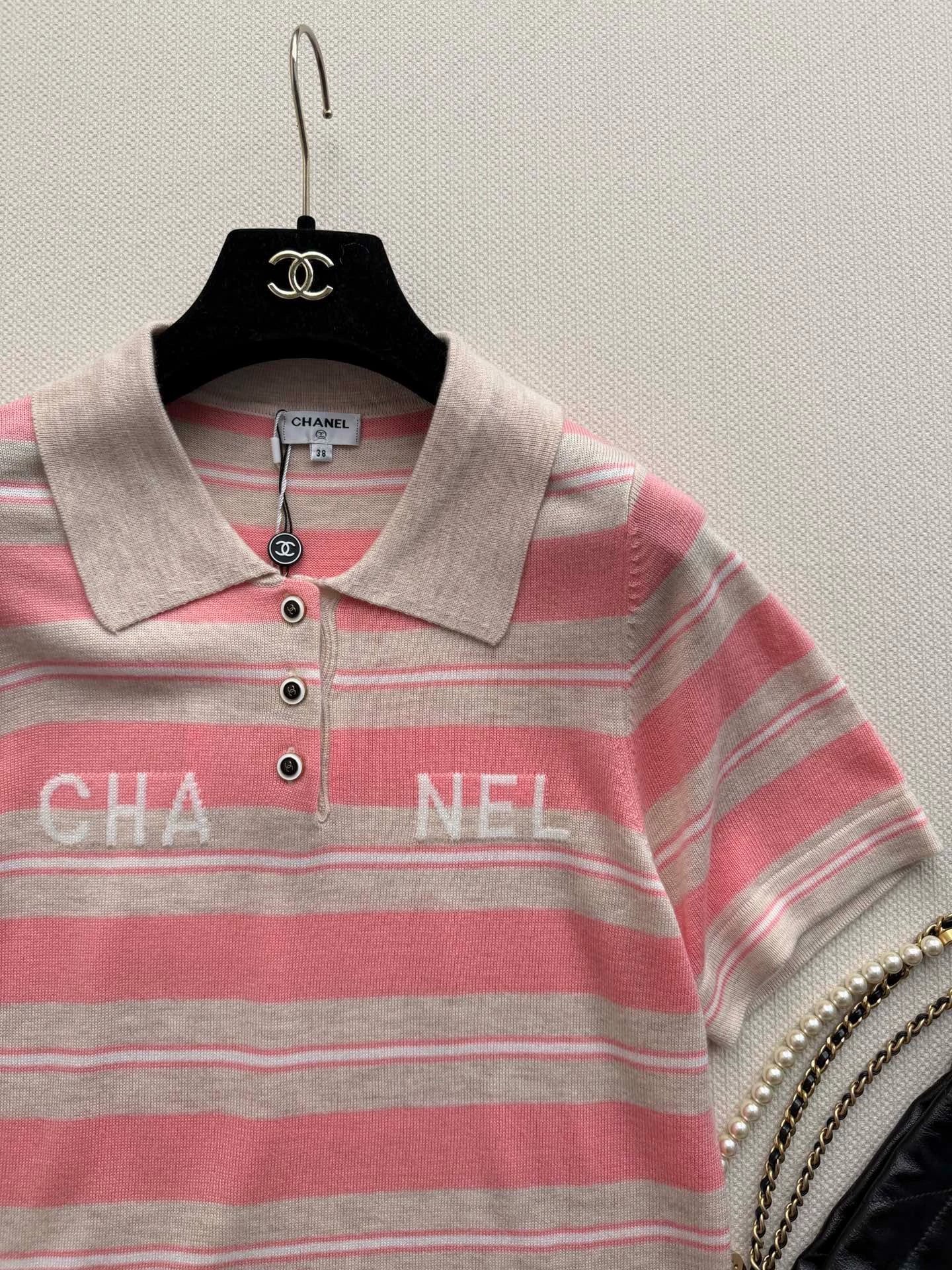 26ss Striped Knit Polo Shirt