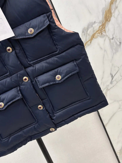 Stand-up collar down vest