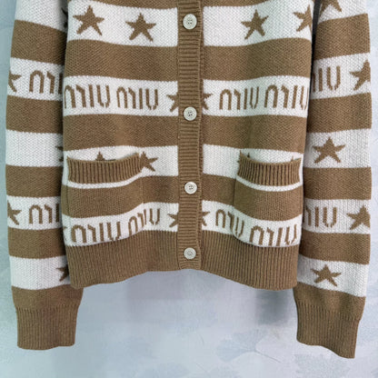This striped knit cardigan