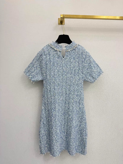 Tweed Short-Sleeve Dress