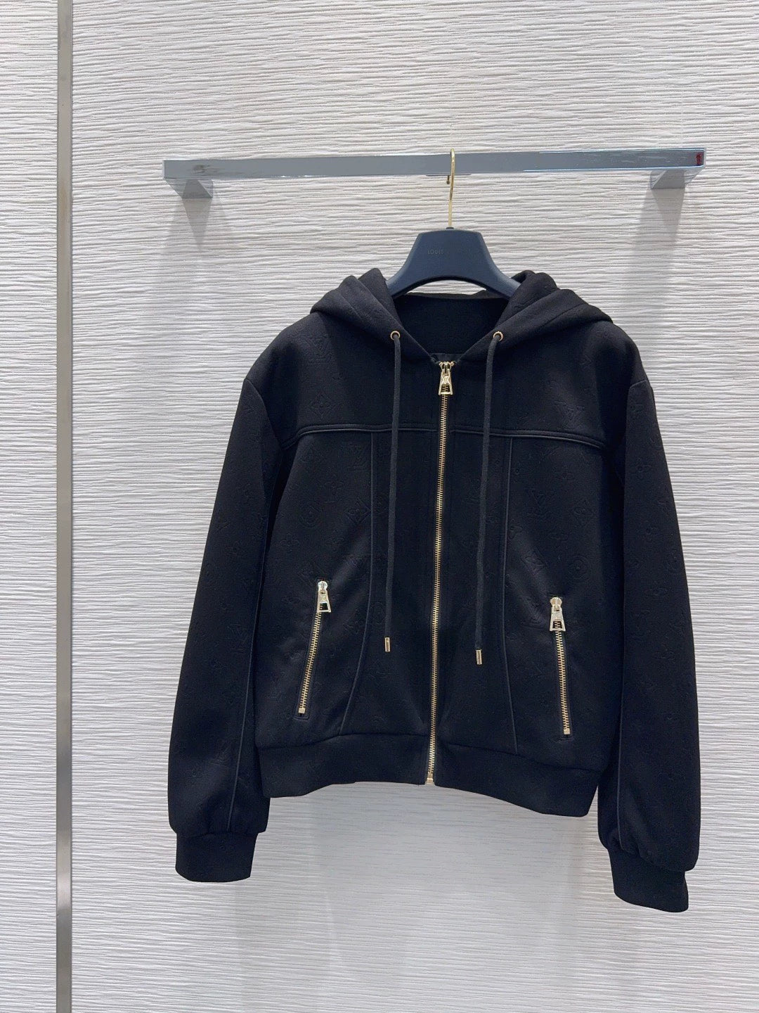 26New Embossed Scuba-Fabric Hooded Jacket