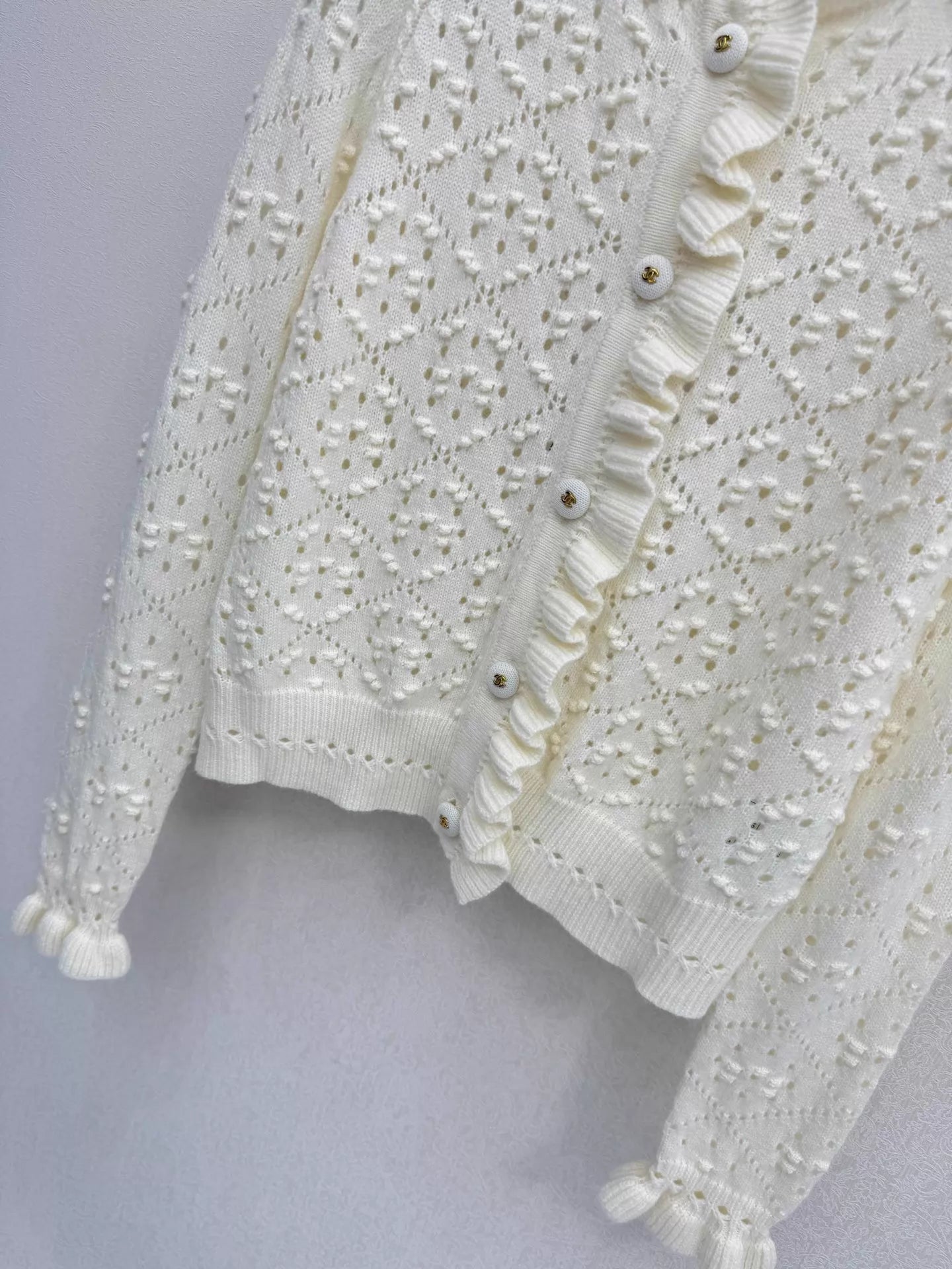 26ss Hollow-out Alpaca Wool Cardigan