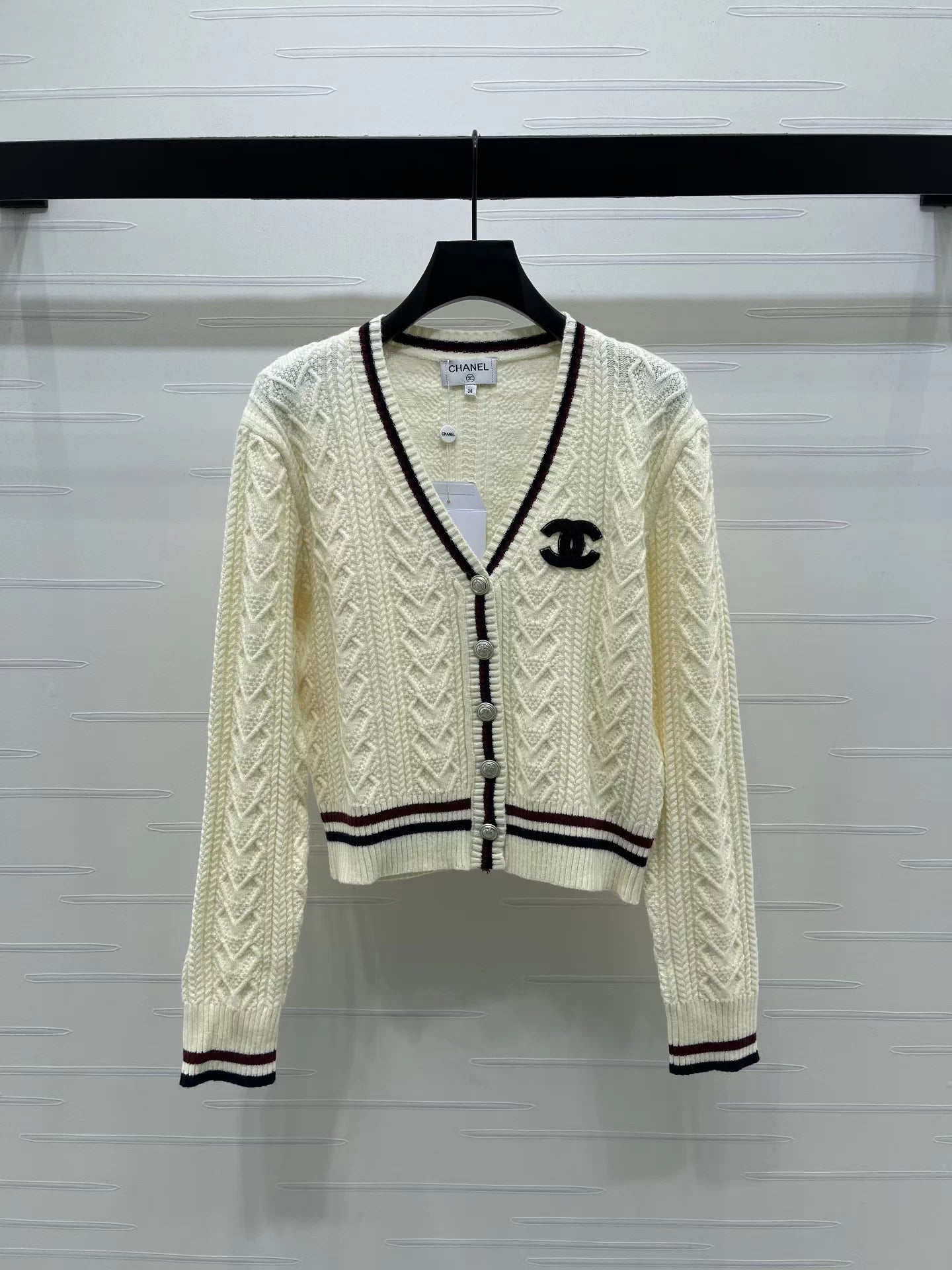 Cable Knit V-Neck Cardigan