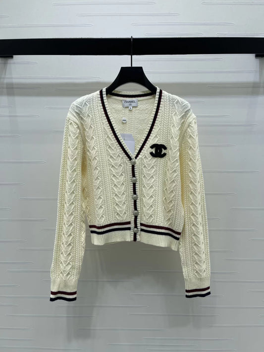 Cable Knit V-Neck Cardigan