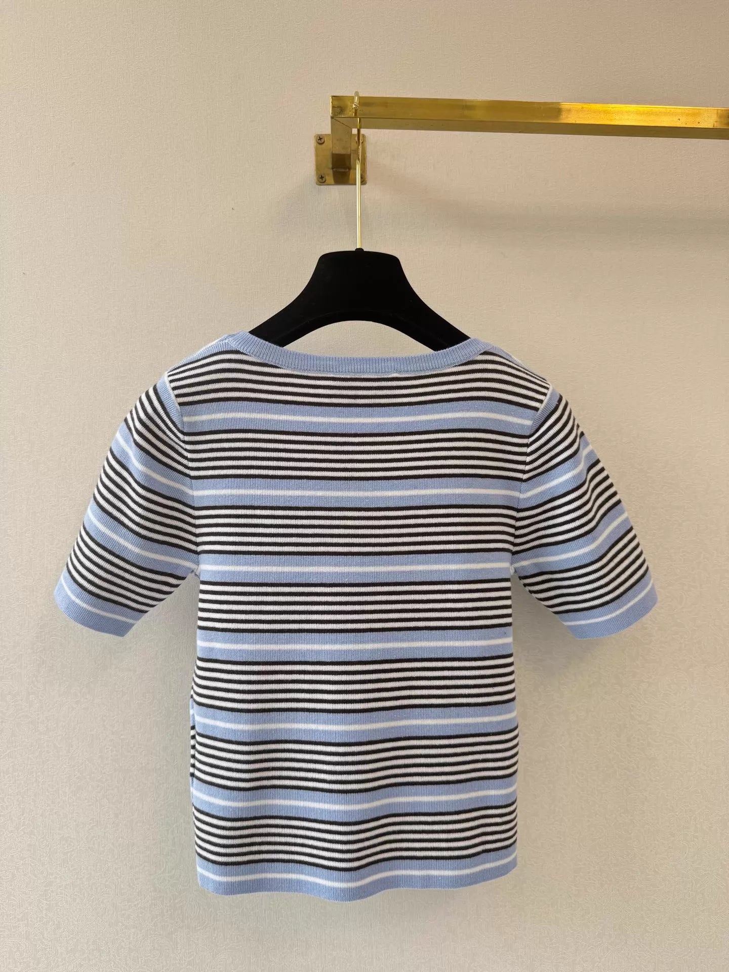 26ss Striped Knit Short-Sleeve T-Shirt
