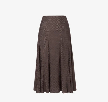 25 Jacquard Cross Collar Shirt Half Skirt Set