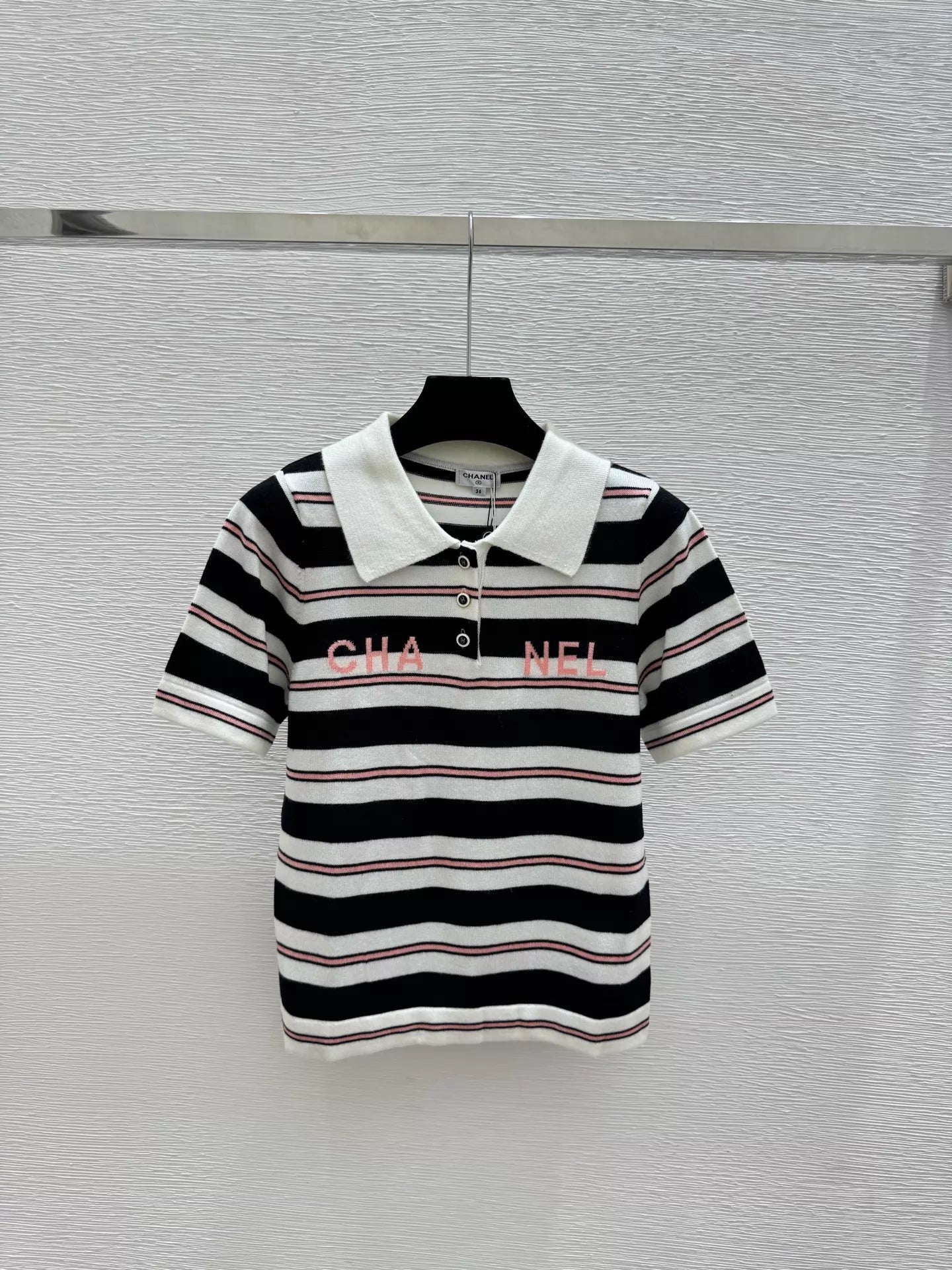 26ss Striped Knit Polo Shirt