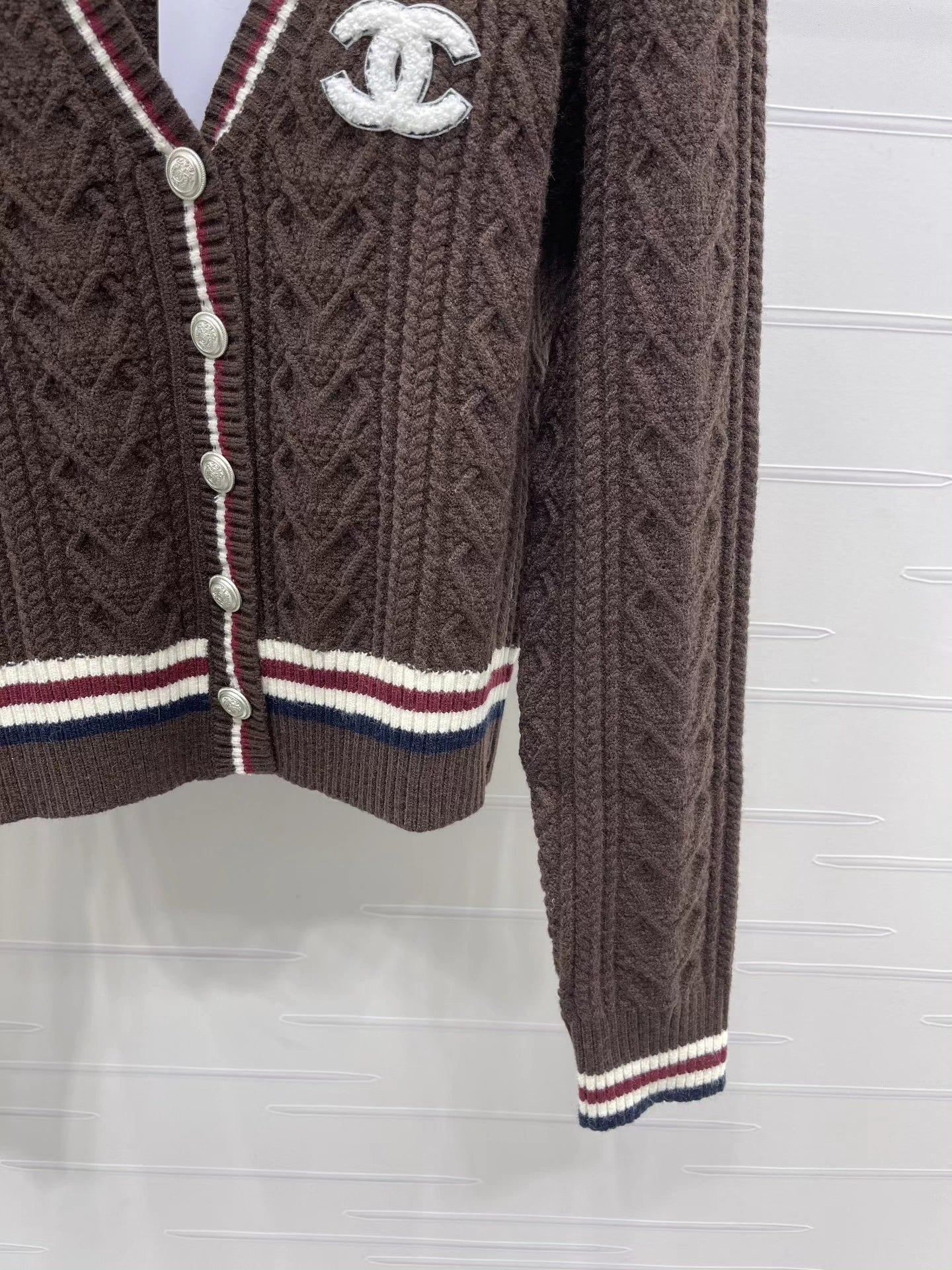 Cable Knit V-Neck Cardigan