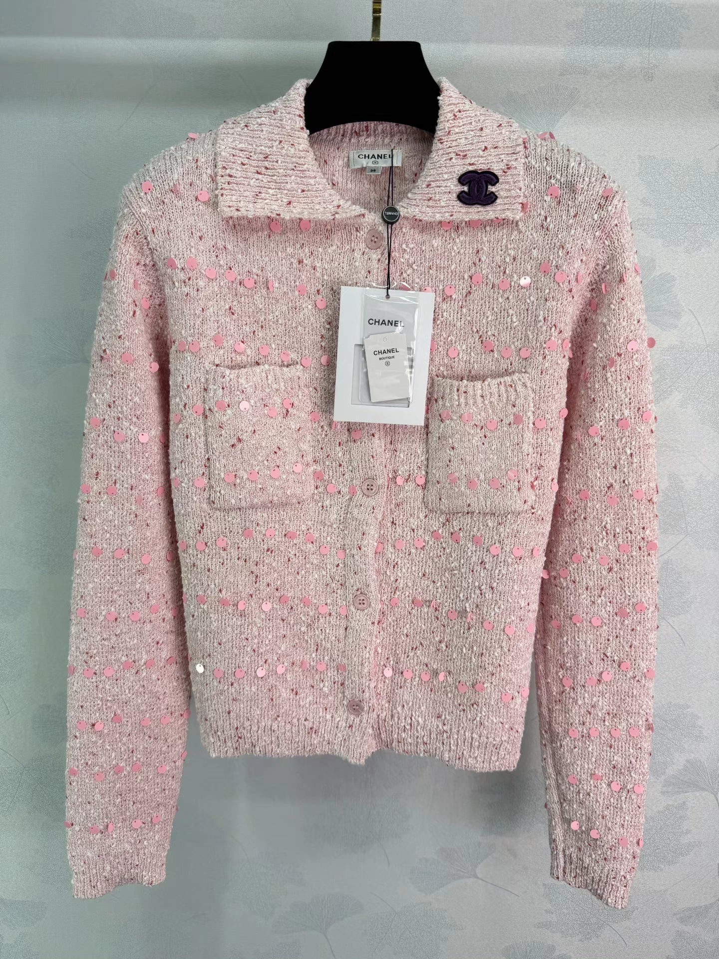 Sequined Knit Cardigan