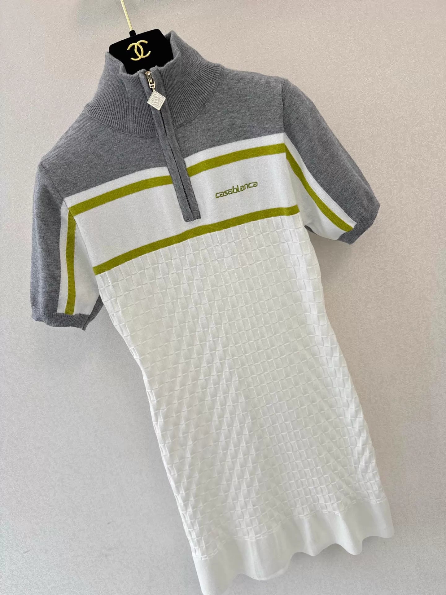 26ss Color-blocked knit dress