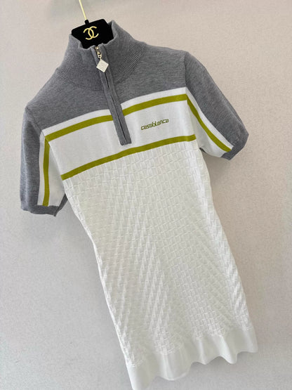 26ss Color-blocked knit dress
