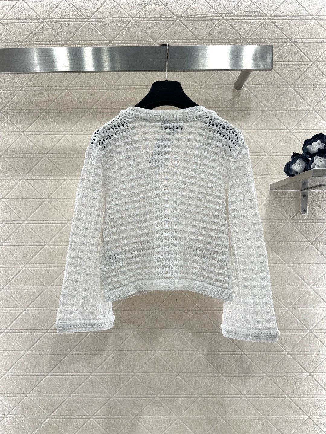 Openwork Short Knit Cardigan