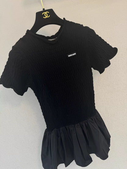 26ss Pleated Knit Dress
