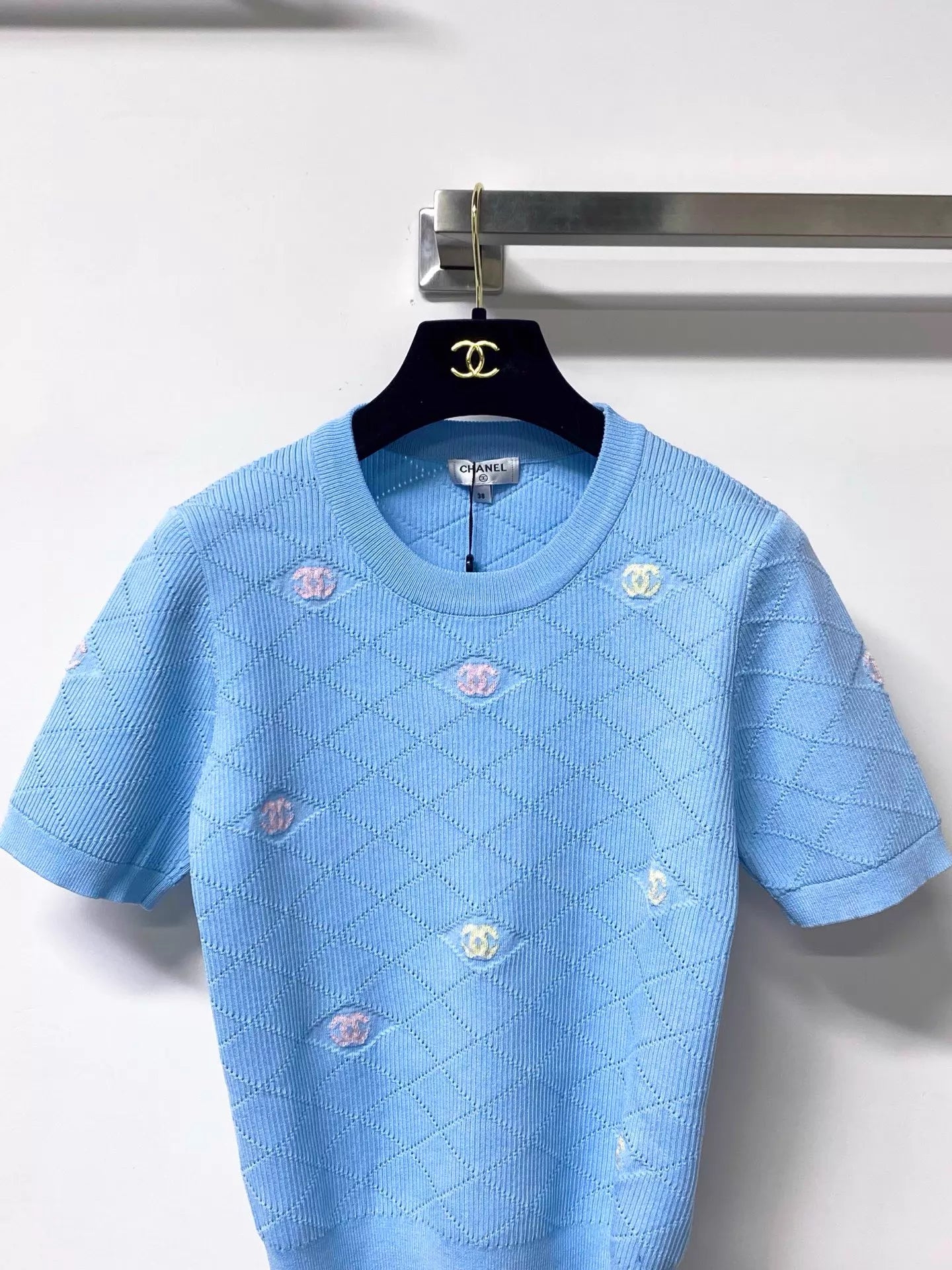 26ss Embroidered logo T-shirt