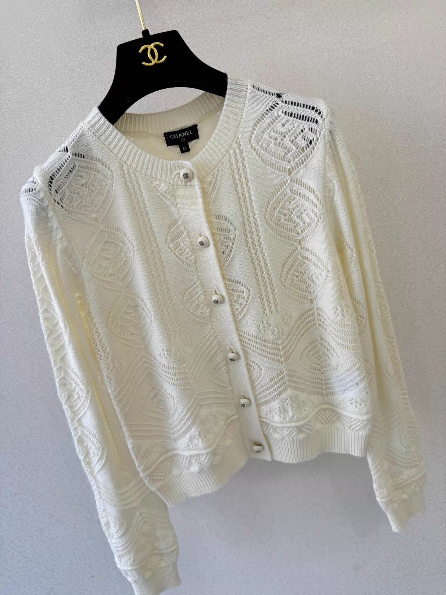 Openwork Wool Cardigan