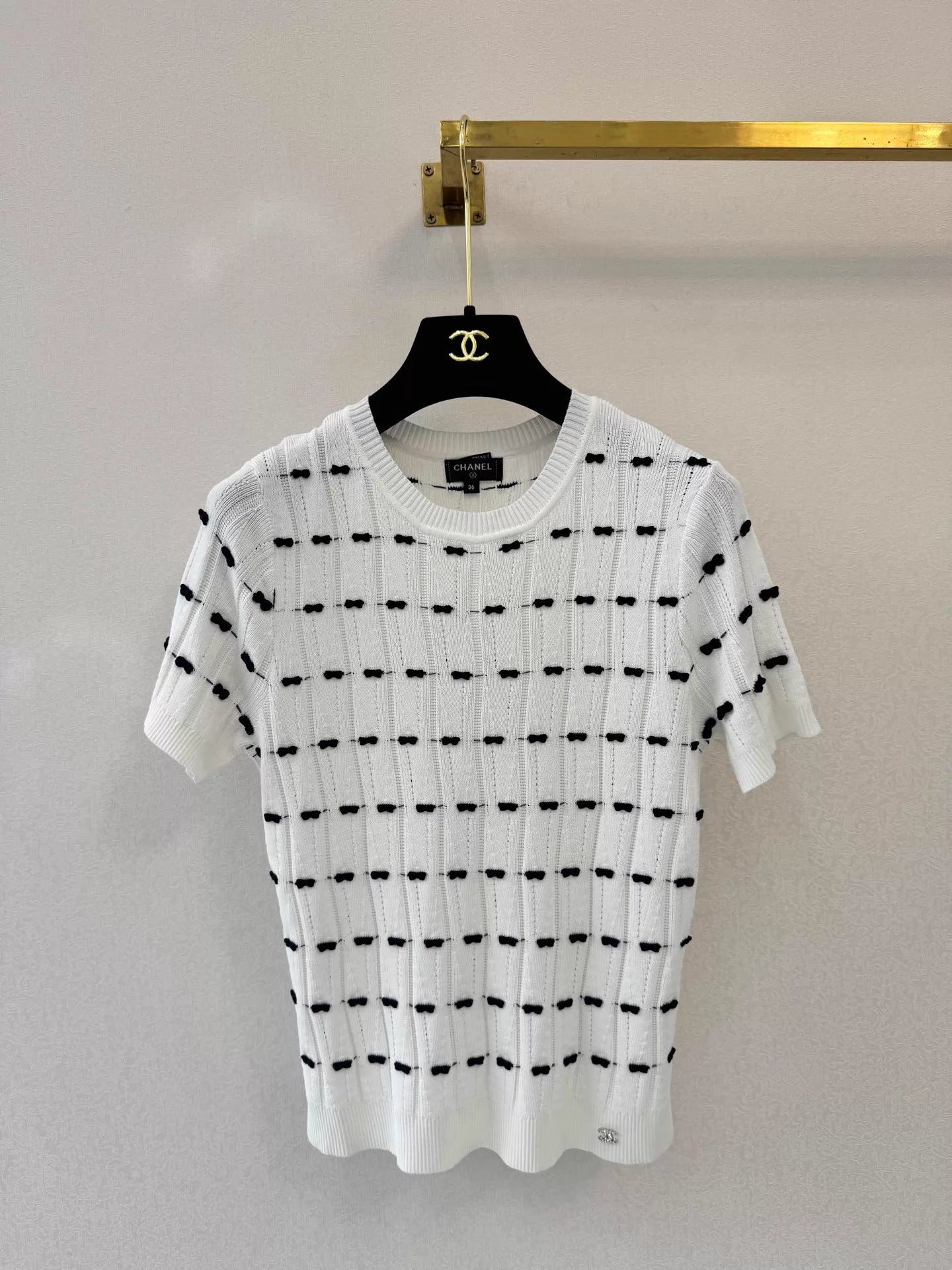 26ss Bow-tie Knit T-shirt
