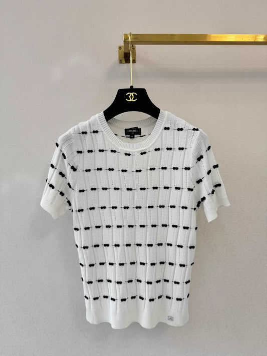 26ss Bow-tie Knit T-shirt