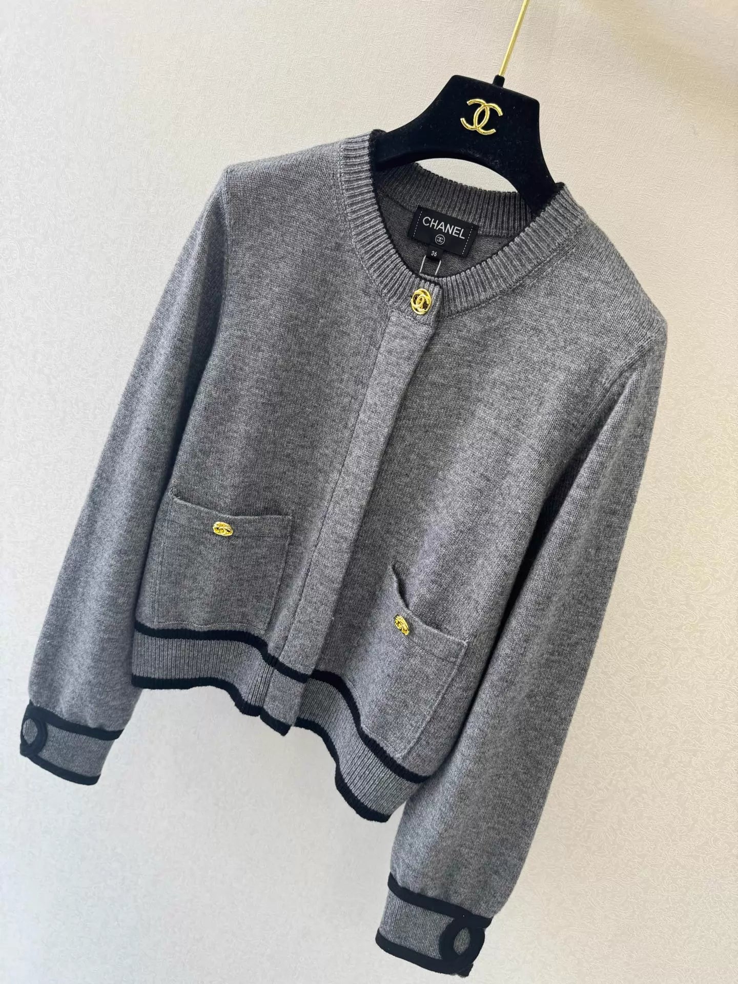 Grey Knitted Short Cardigan