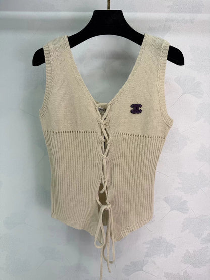 Tie-front Knit Vest