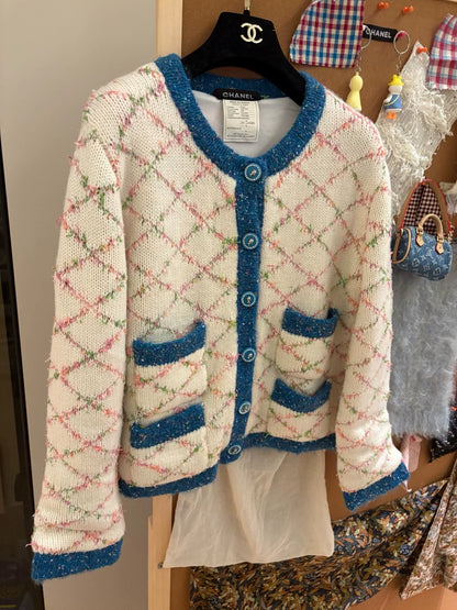 25fw Xiaoxiangfeng pink knitted cardigan（Medieval Series）