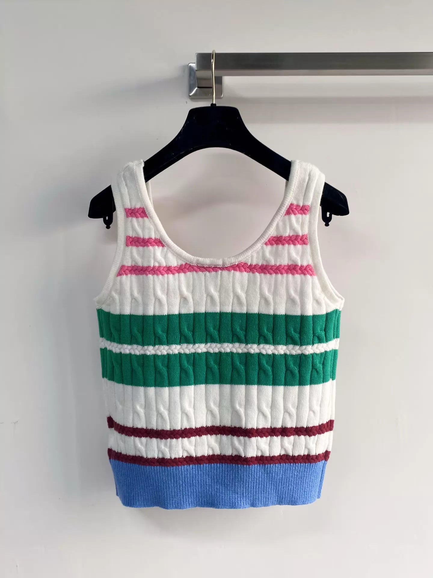 26ss Color-blocked striped vest