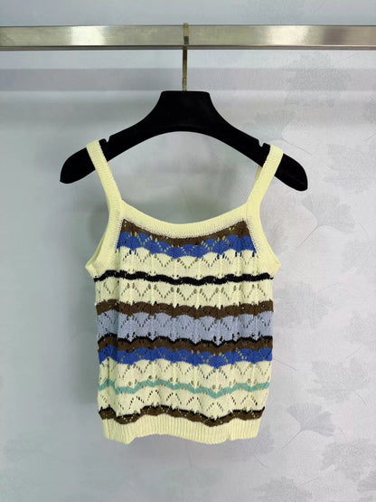 26ss Wavy Striped Knit Vest