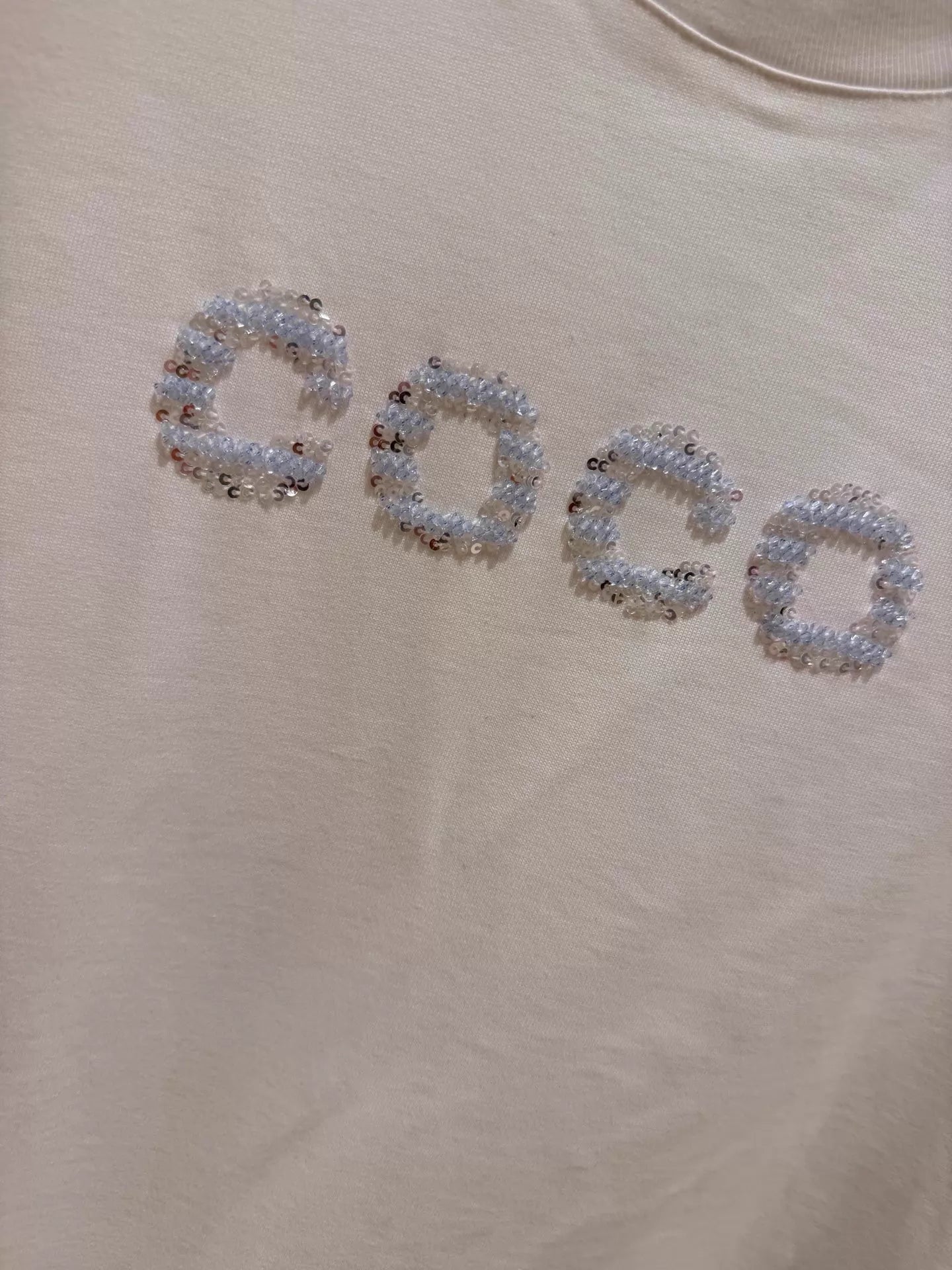 26ss Letter Beaded T-Shirt