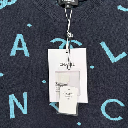 Letter Knit Short-Sleeve T-Shir