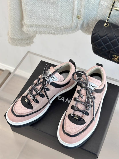 Retro Diamond Pattern Panda Sneakers