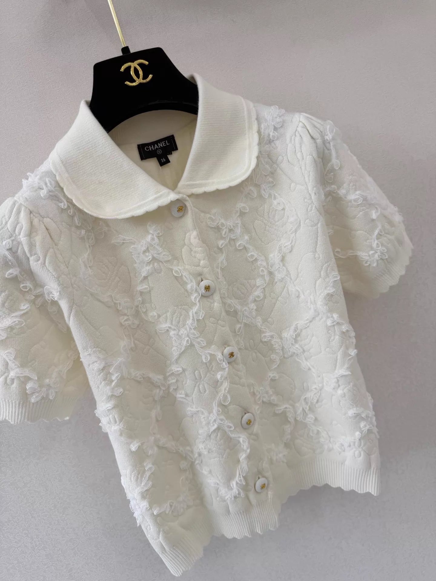 26ss Peter Pan collar knitted short sleeve