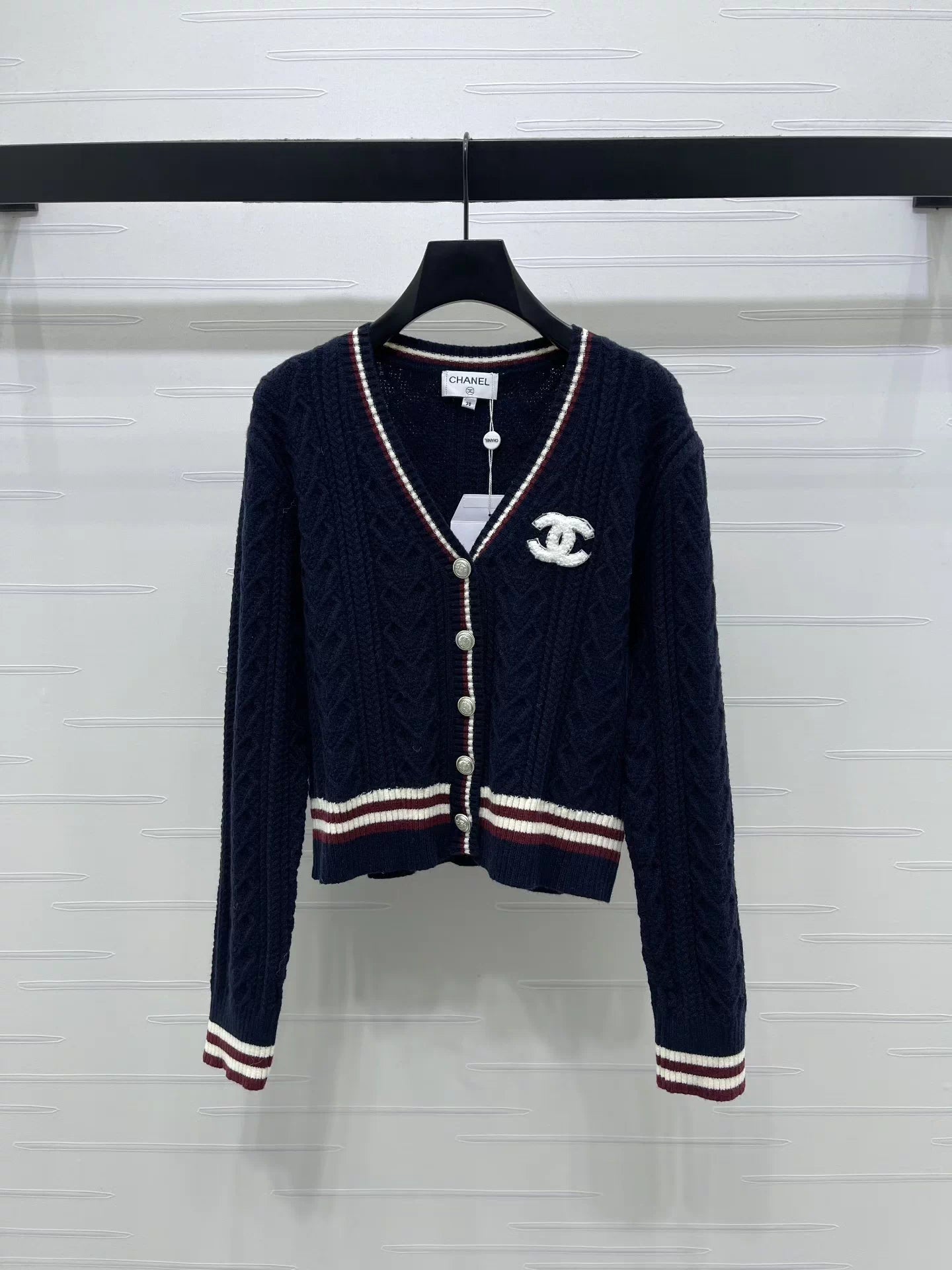 Cable Knit V-Neck Cardigan