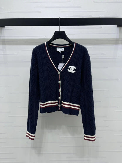 Cable Knit V-Neck Cardigan