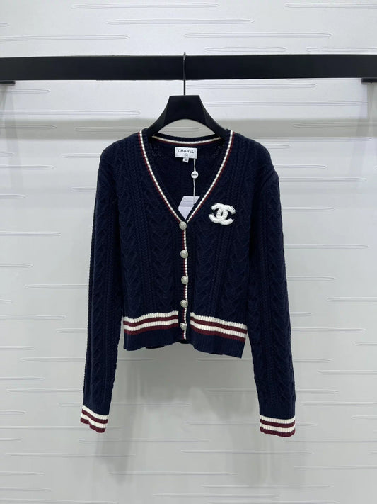 Cable Knit V-Neck Cardigan
