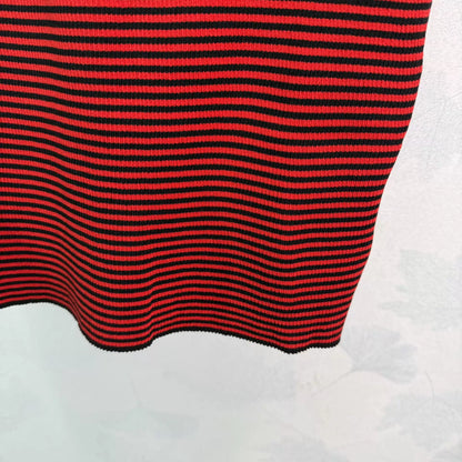 Striped knit short-sleeved dress
