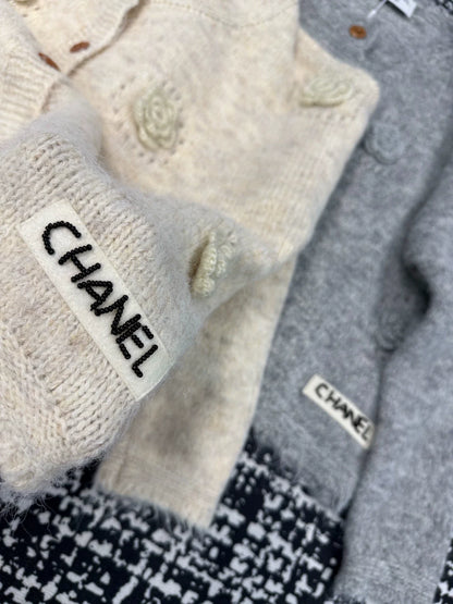 Camellia knitted sweater cardigan (vintage series)