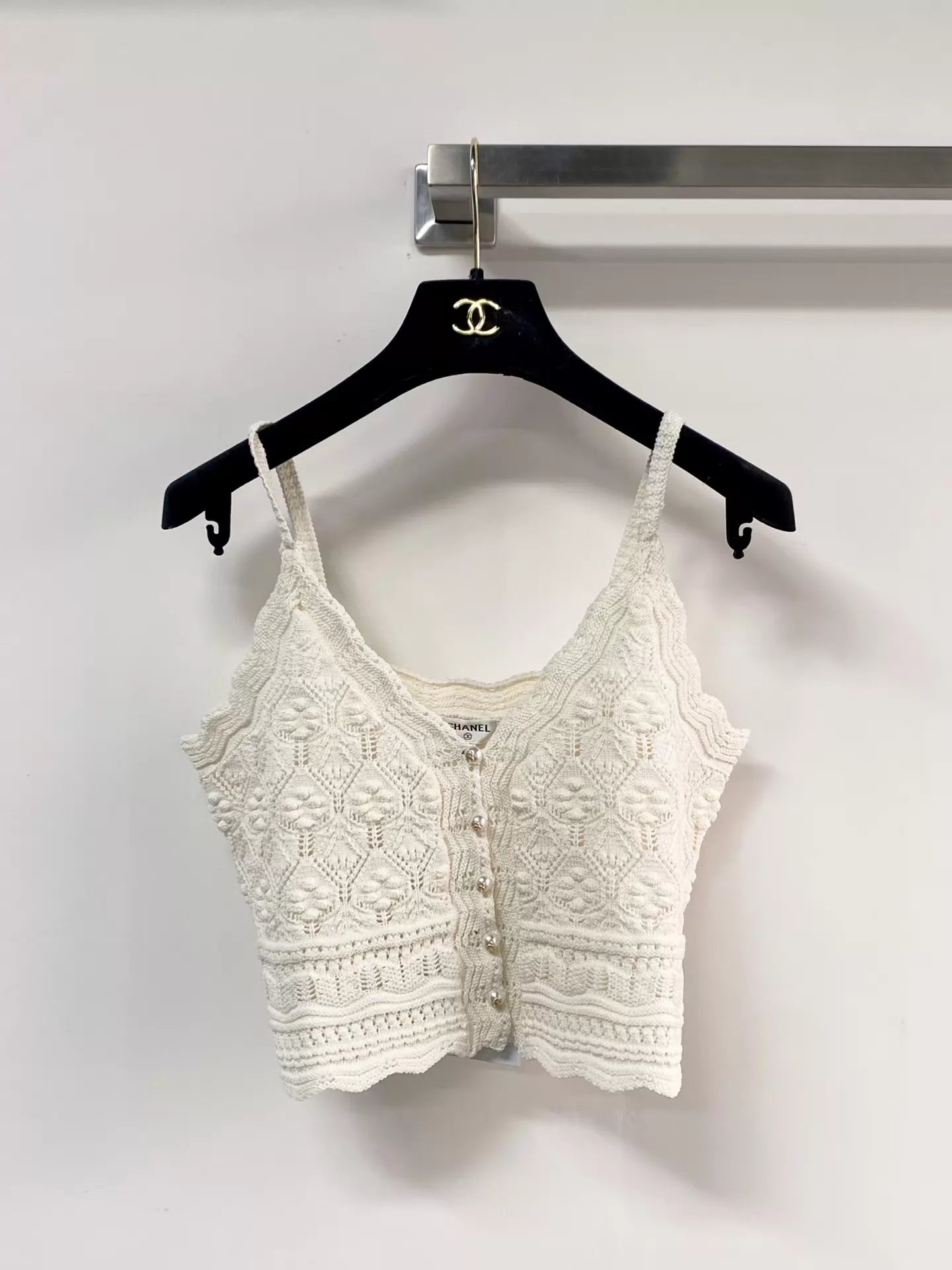 26ss Patterned openwork knitted vest