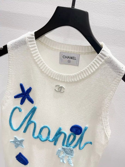 26ss Embroidered Crochet Vest
