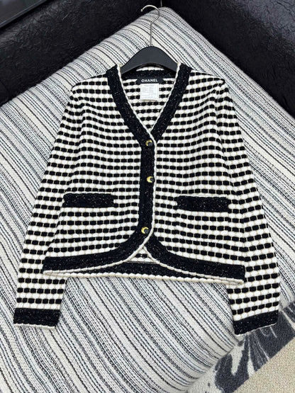 25fw Color blocking V-neck jacket