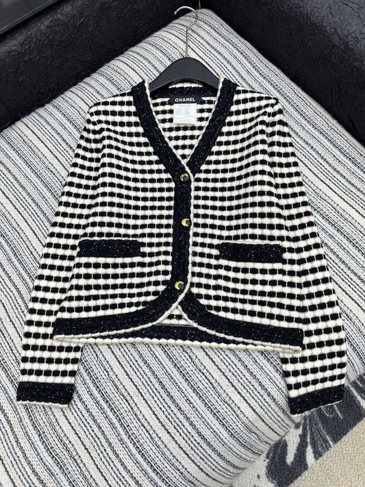 25fw Color blocking V-neck jacket
